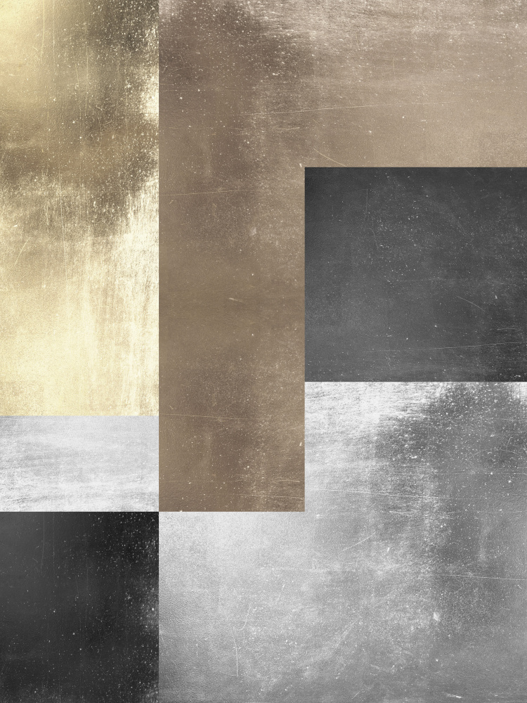 Abstract Metallic Blocks by Vitor Costa — canvas wall art