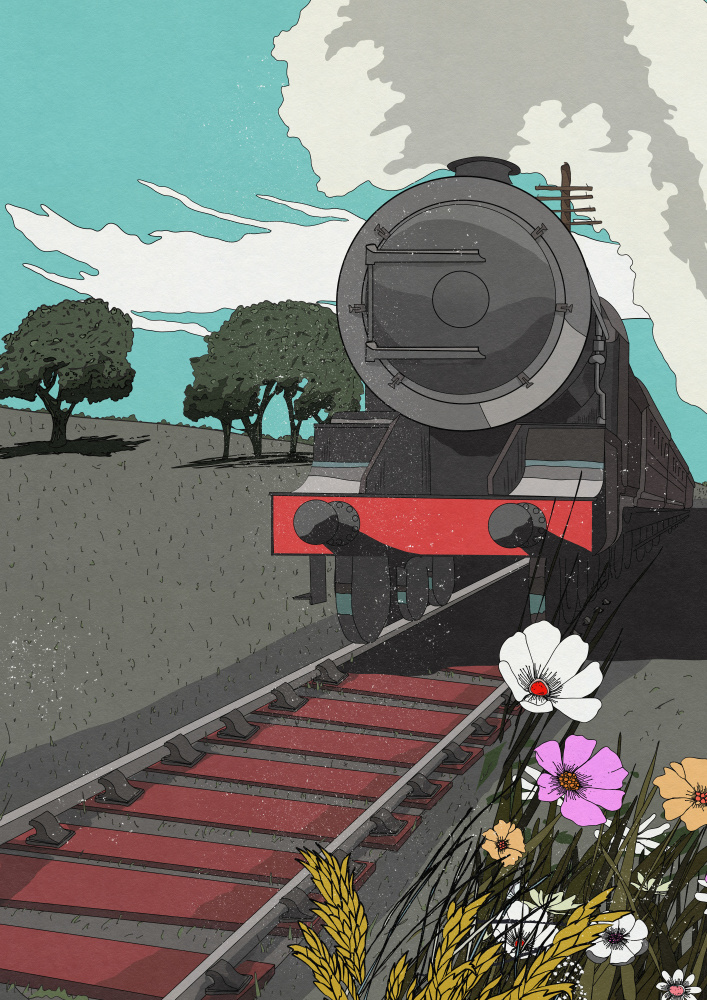 Rural Train Journey by Nicholas — canvas wall art