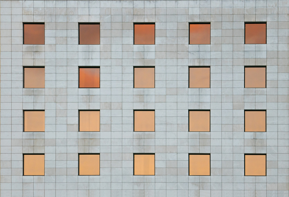 Geometric Building Facade by Adolfo Urrutia — canvas wall art