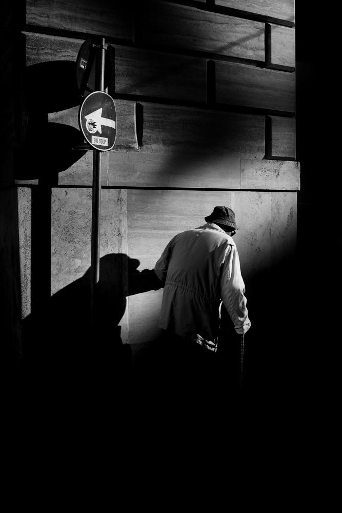 Old Man Shadow Walk by Antonio Grambone — canvas wall art