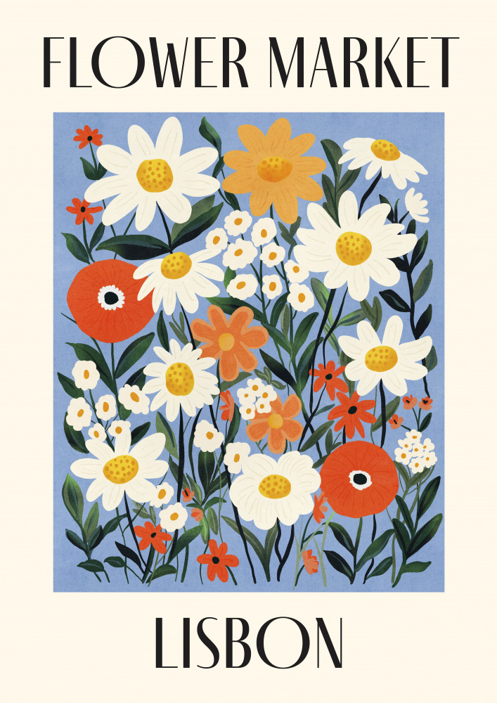 Lisbon Flower Market by Dirkie Nell — canvas wall art