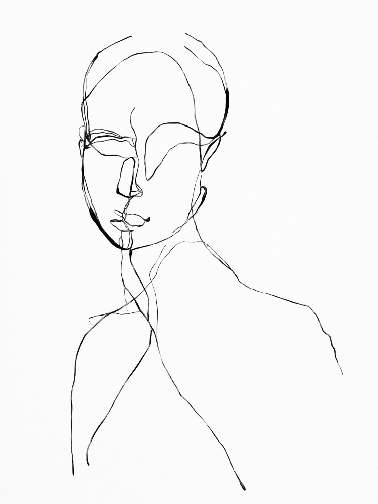 Elegant Line Portrait by The Printable Studio — canvas wall art