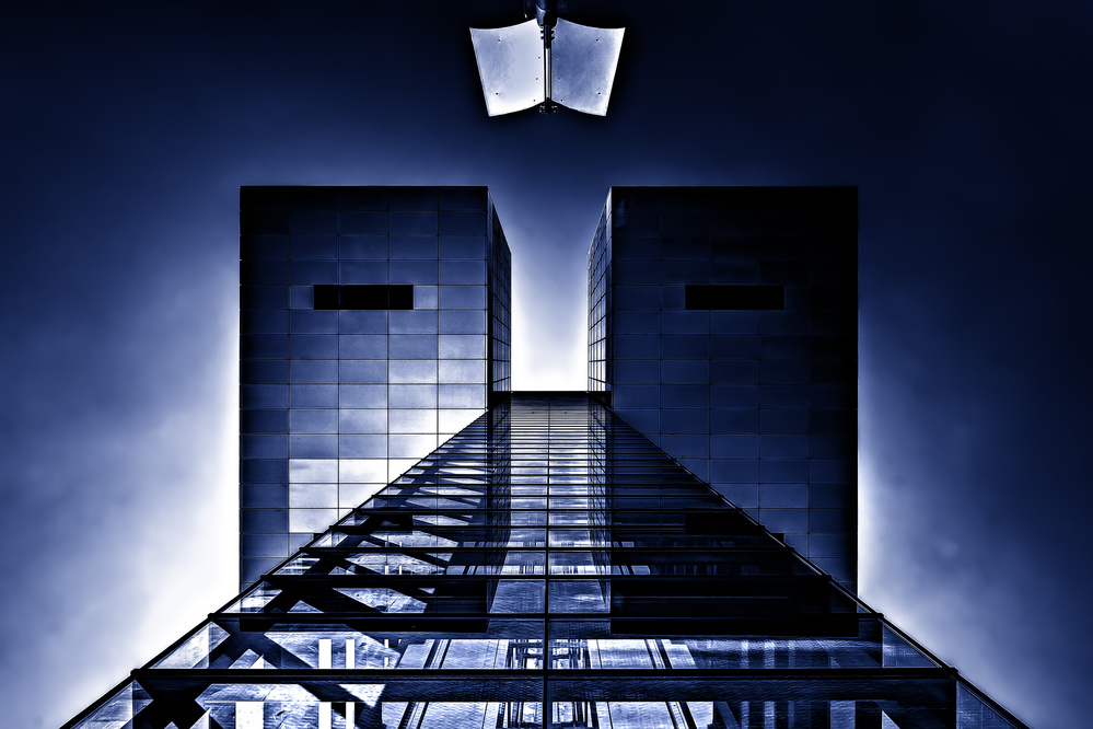 Modern Blue Architecture by Dennis Mohrmann — canvas wall art