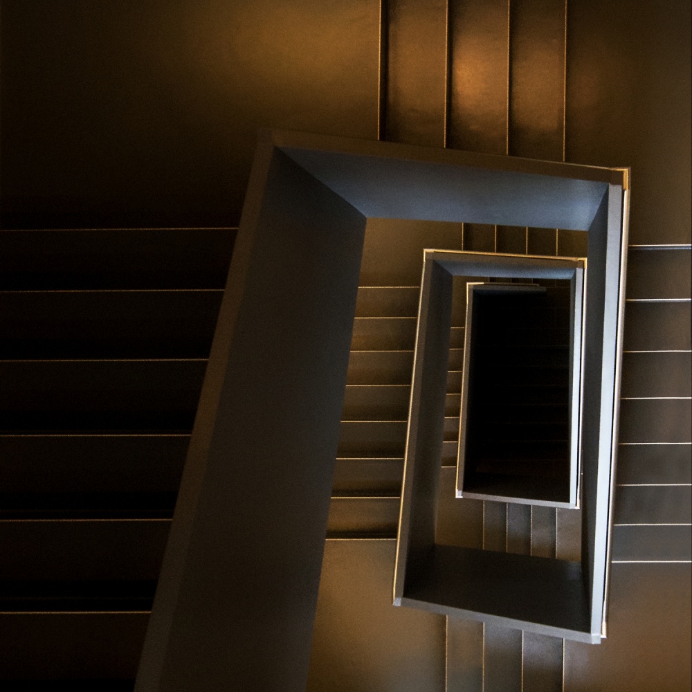 Infinite Dark Stairwell by Gerard Jonkman — canvas wall art