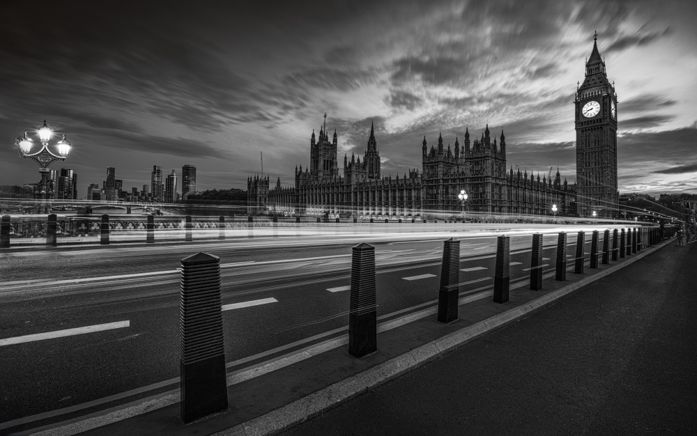 Big Ben Night Trails by Yanny Liu — canvas wall art