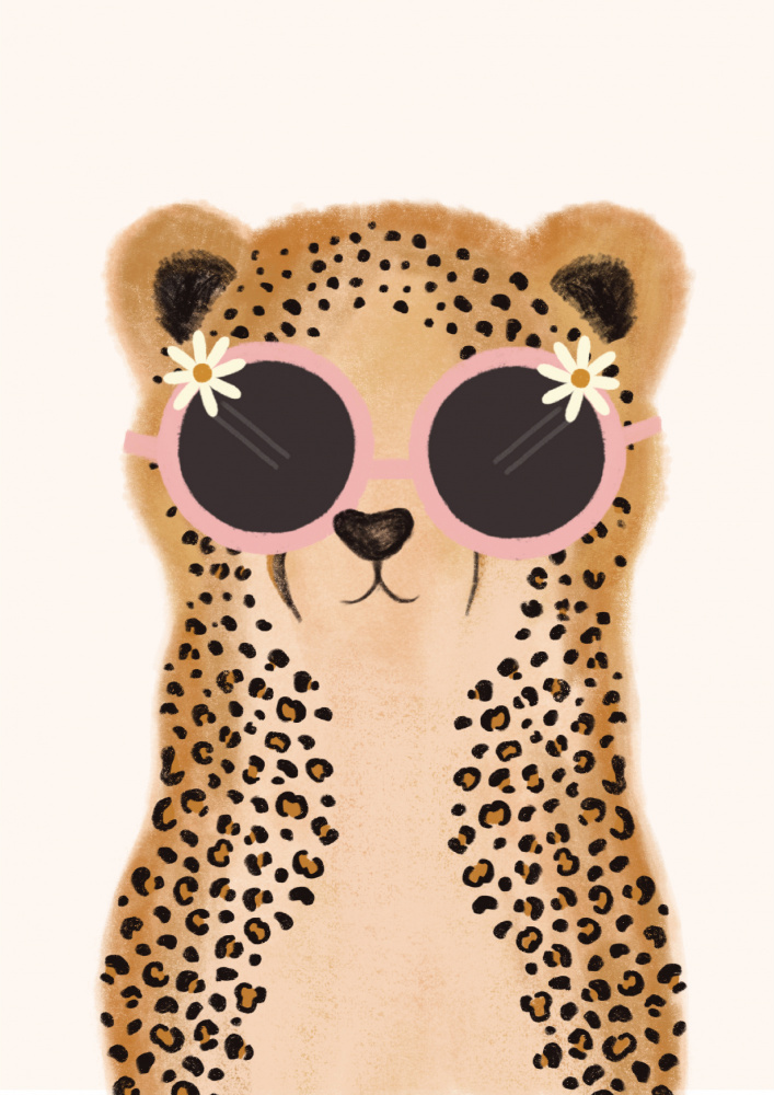 Pink Daisy Cheetah by Aislinn Simmonds — canvas wall art