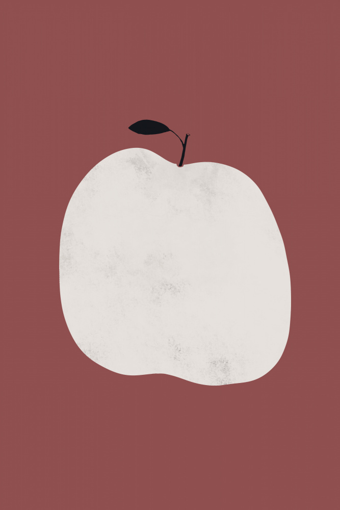Minimalist White Apple by Danushka Abeygoda — canvas wall art