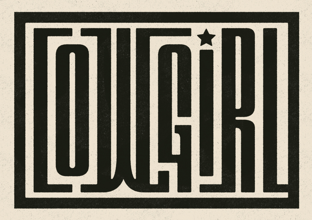 Cowgirl Star Typography by Dion Gem — canvas wall art