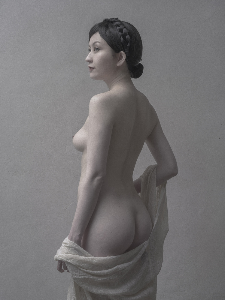 Nude showing back by Fuyuki Hattori — canvas wall art