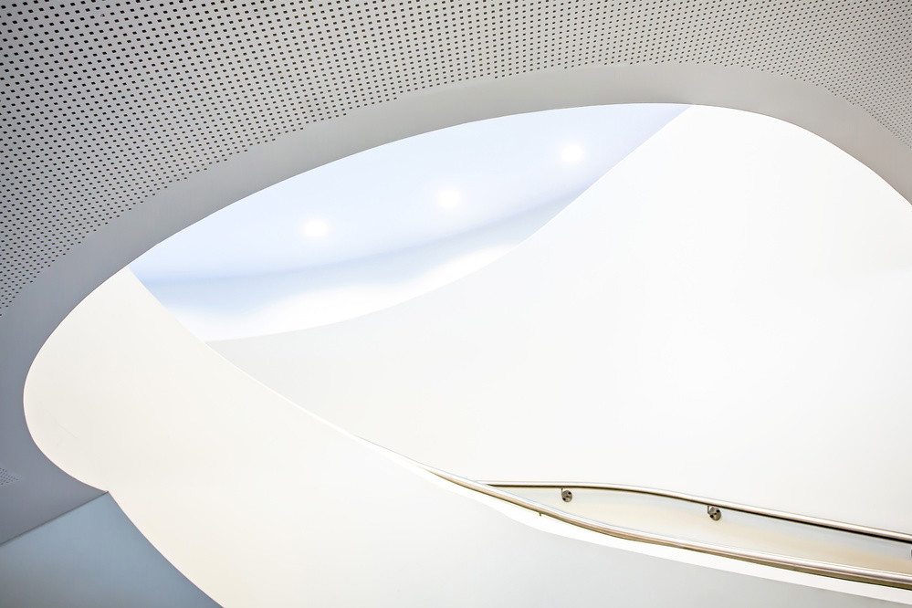 White Architectural Curves by Jan Niezen — canvas wall art