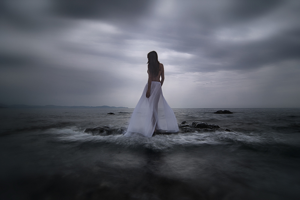 Ethereal Woman Seascape by Maria Kaimaki — canvas wall art