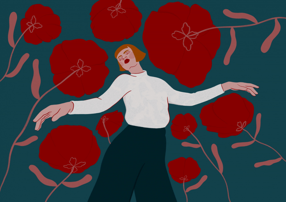Dreaming Among Poppies by Ida Alvarsson — canvas wall art