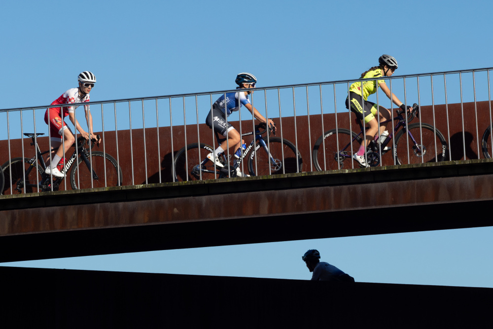 Riders Crossing Bridge by Alberto García — canvas wall art