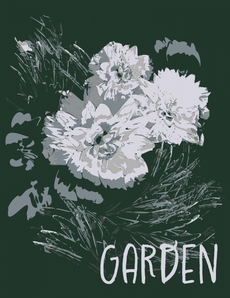 Garden Floral Illustration by Michele Frechette — canvas wall art