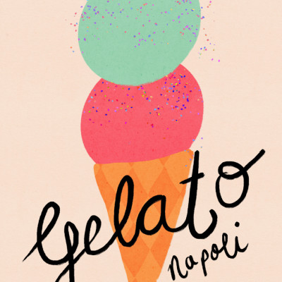 Gelato Napoli Ice Cream Typography Poster