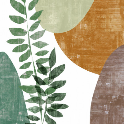 Eucalyptus & Ochre Geometric Botanical Print