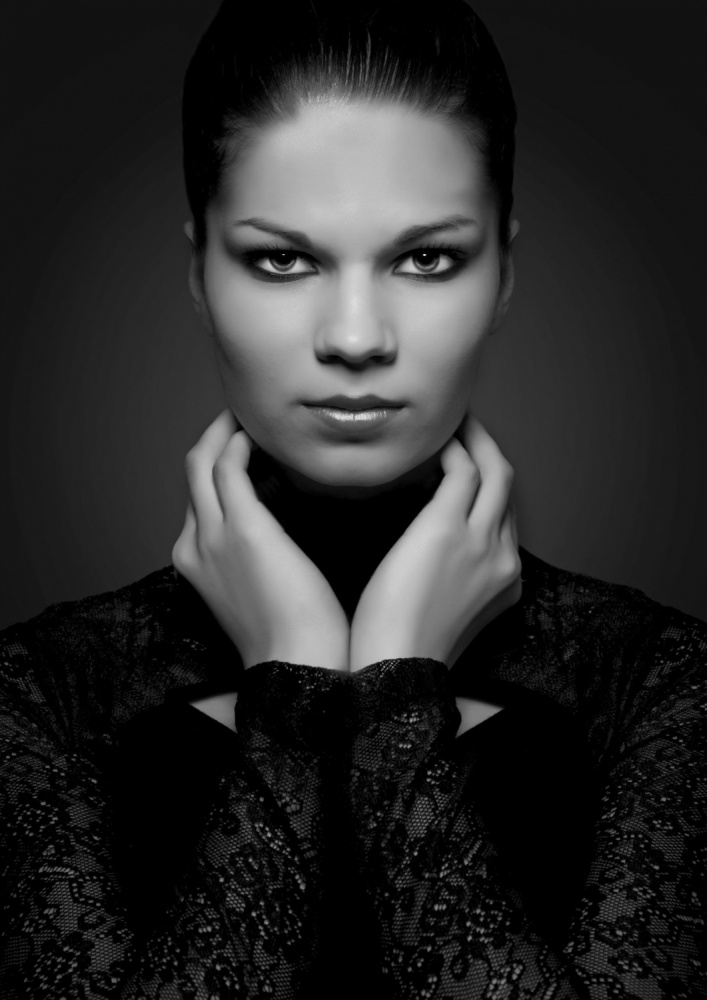 Elegant Lace Gaze by Jozef Kiss — canvas wall art