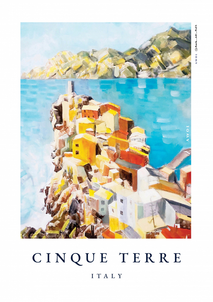 Colorful Cinque Terre Italy by Awol Art Alex — canvas wall art