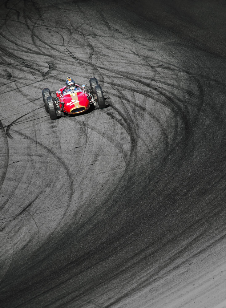 Vintage Race Car Drift by Leon — canvas wall art