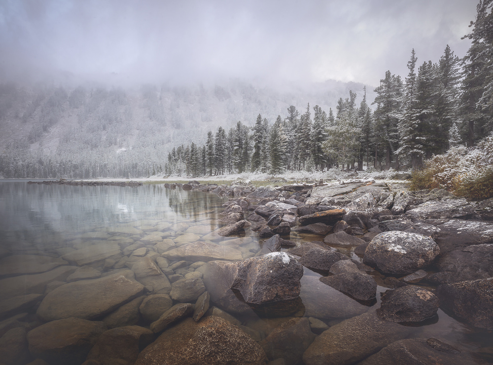 Winter Lake Serenity by Rostovskiy Anton — canvas wall art