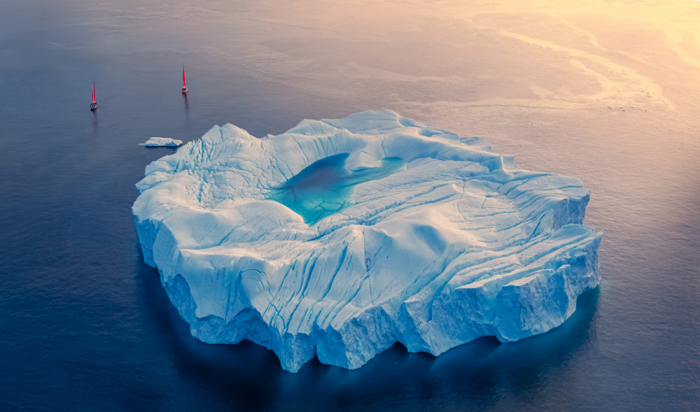 Arctic Iceberg Red Sails by Yanny Liu — canvas wall art