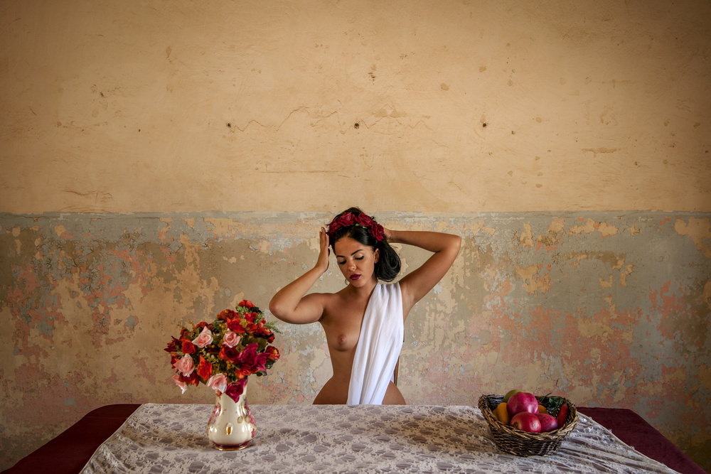 Sensual Floral Portrait by Eyal Amer — canvas wall art