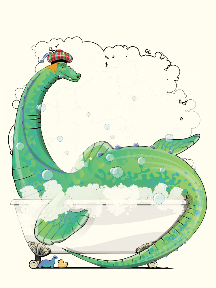 Nessie's Bubble Bath by In The Washroom — canvas wall art