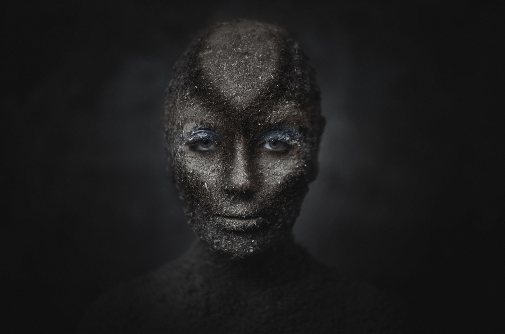 Earthy Figure Blue Gaze by See Plus — canvas wall art