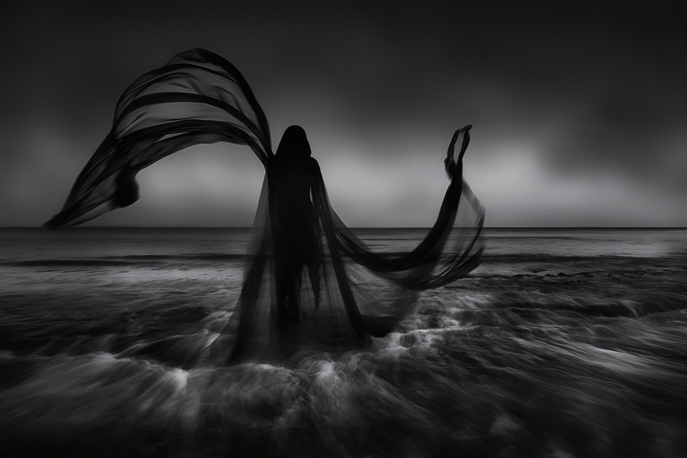 Mysterious Ocean Silhouette by Maria Kaimaki — canvas wall art