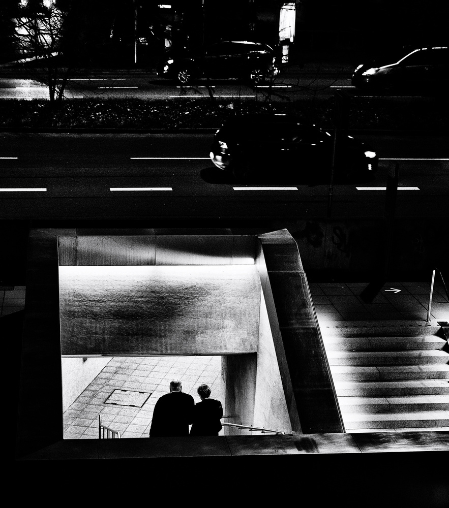 Couple's Night Descent by Jürgen Hartlieb — canvas wall art