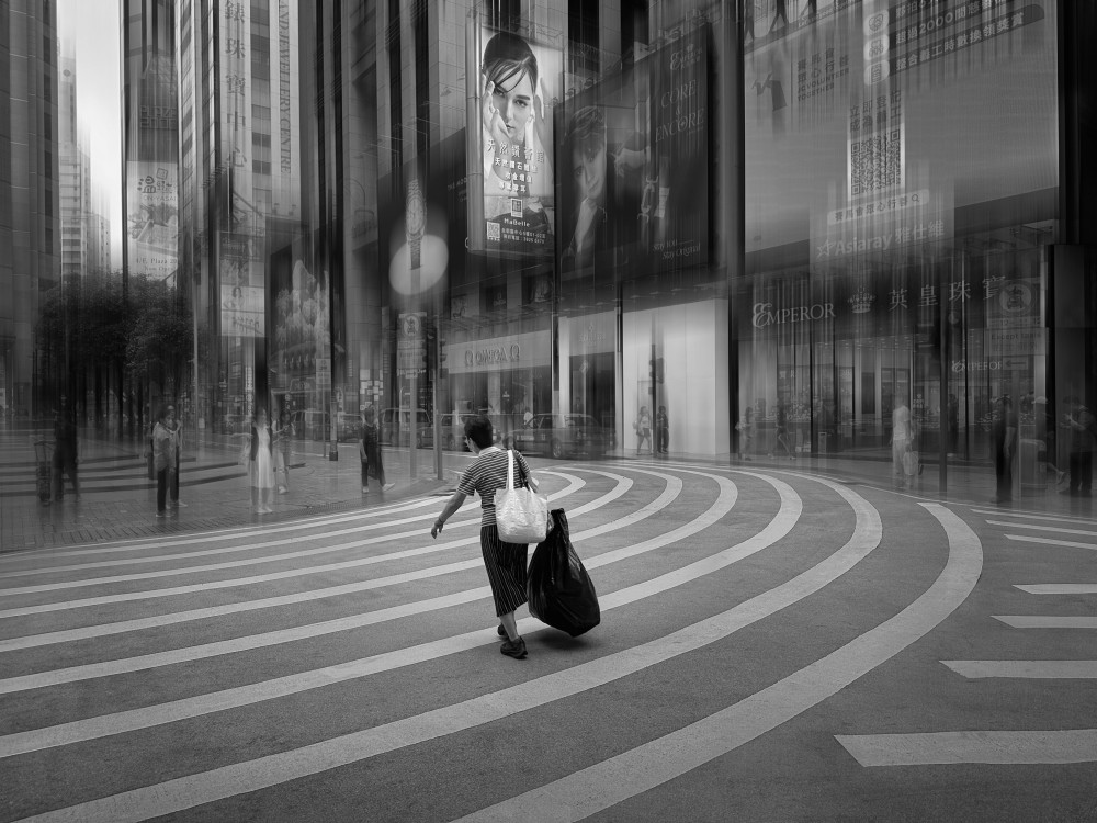 Urban Motion Lines by Leah Xu — canvas wall art