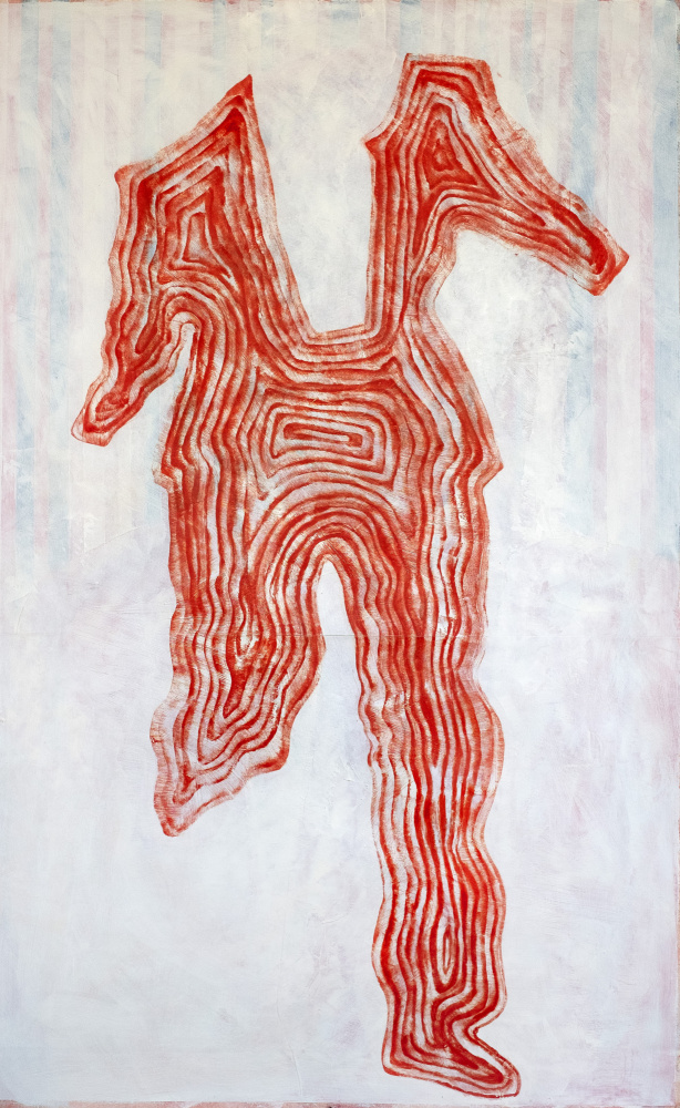 Red Contour Figure by Joshua Hoskins — canvas wall art