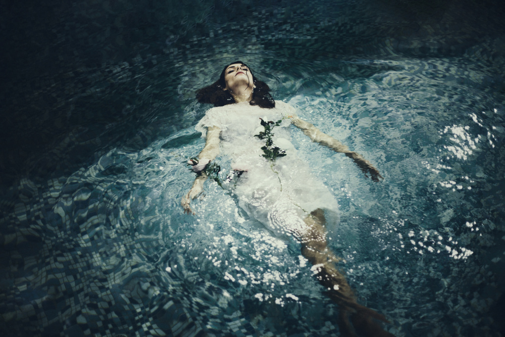 Dreamy Floating Woman by Mehdi Mokhtari — canvas wall art