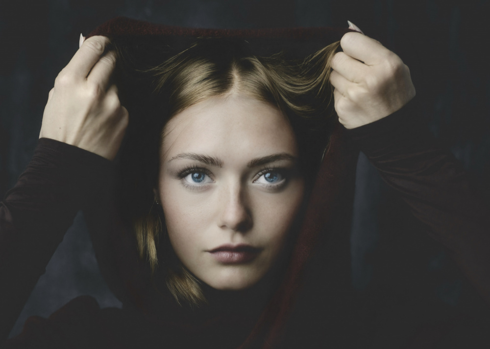 Woman's Mysterious Gaze by Steffen Lauterbach — canvas wall art