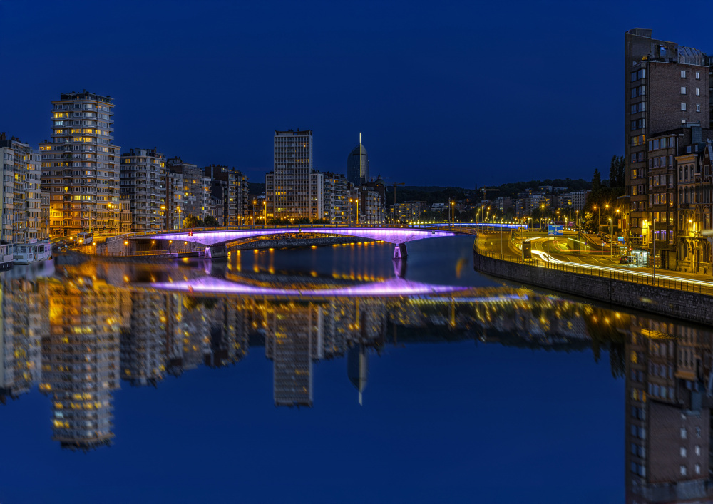 Night City Reflections by Laruelle Philippe — canvas wall art