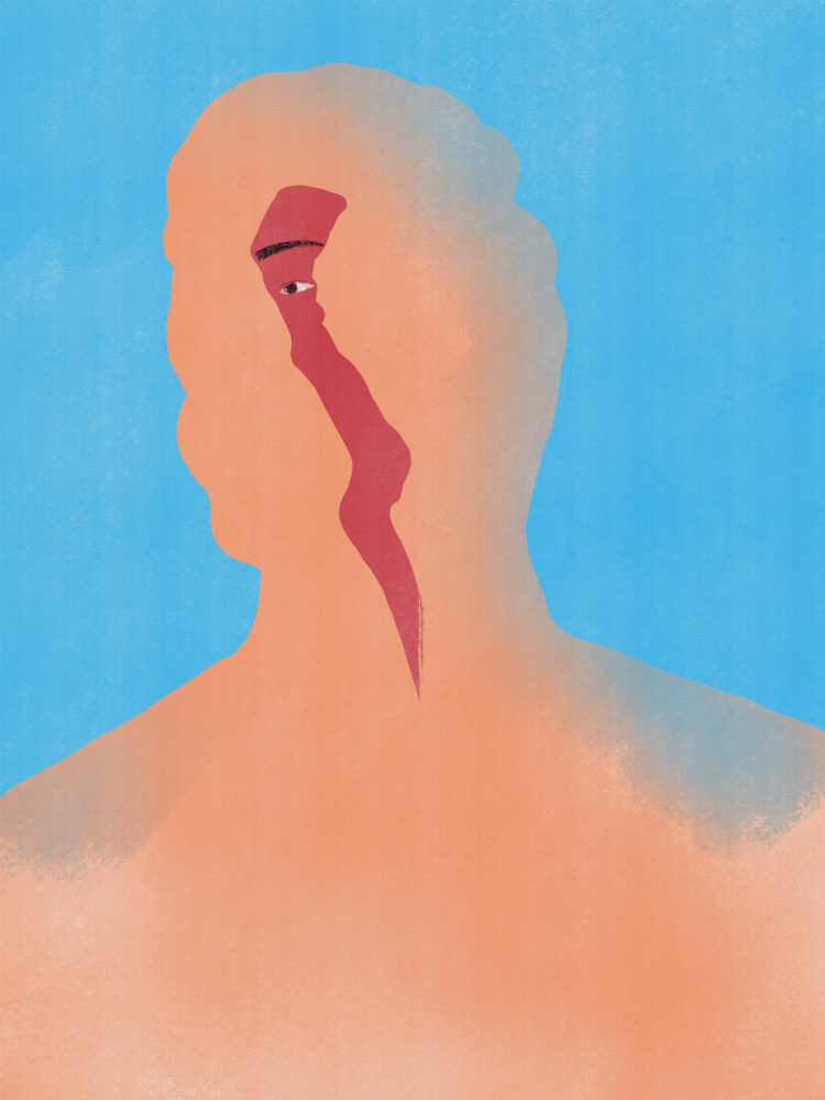 Electric Silhouette Gaze by Little Dean — canvas wall art