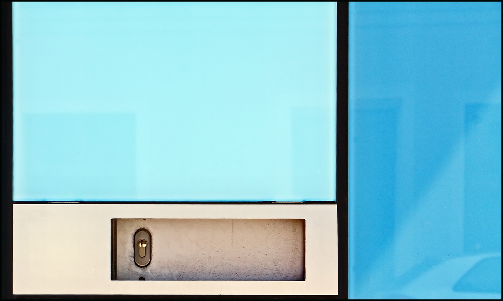 Modern Blue Door Detail by Hans Peter Rank — canvas wall art