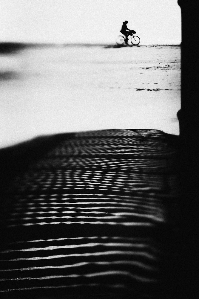 Monochrome Beach Ride by Rui Correia — canvas wall art