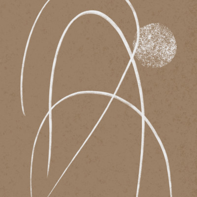 Curved Lines and Circle on Brown