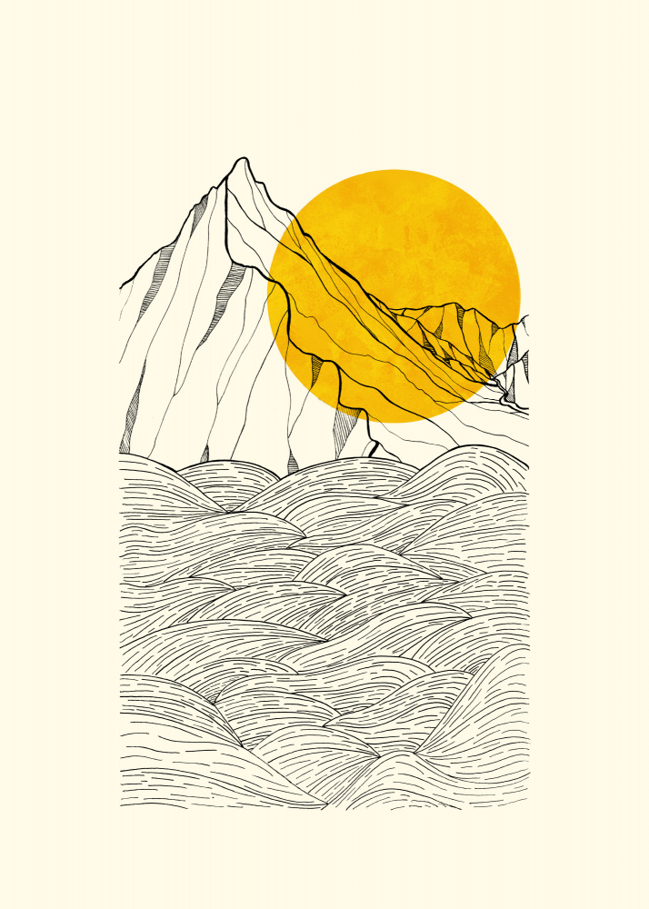 Golden Mountain Sun by Stephen Wade — canvas wall art