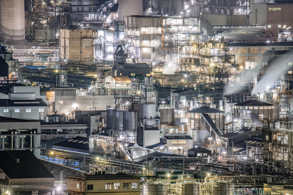 Industrial Night Glow by Kobayashi Tetsurou — canvas wall art