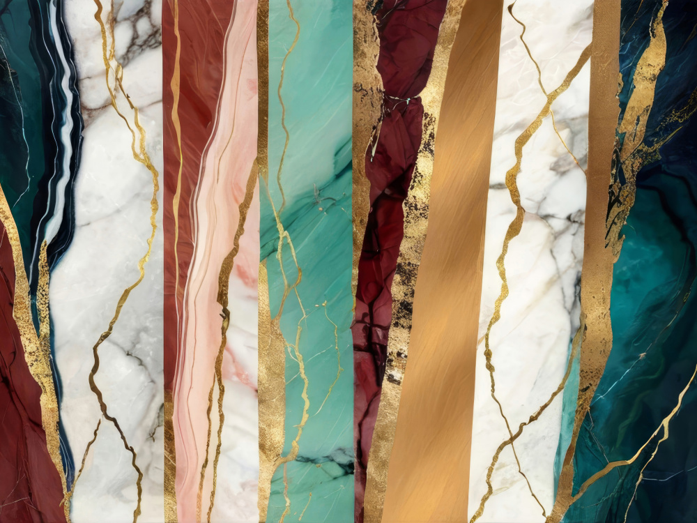 Golden Marble Stripes by Alpenglow Workshop — canvas wall art