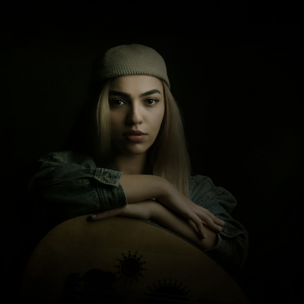 Pensive Oud Player by Moein Hasheminasab — canvas wall art