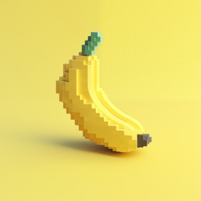 Pixel Fruit Stylized Banana