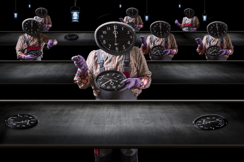 Time Factory Line by Alessandro Petrini — canvas wall art