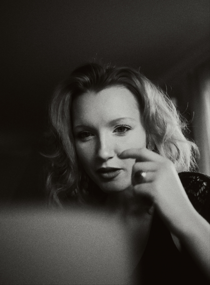 Pensive Black White Portrait by Steffen Lauterbach — canvas wall art