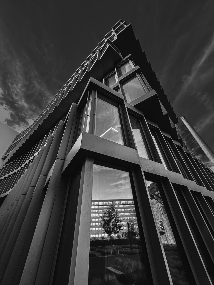 Modern Building Reflections by Dmitrii Rabeev — canvas wall art