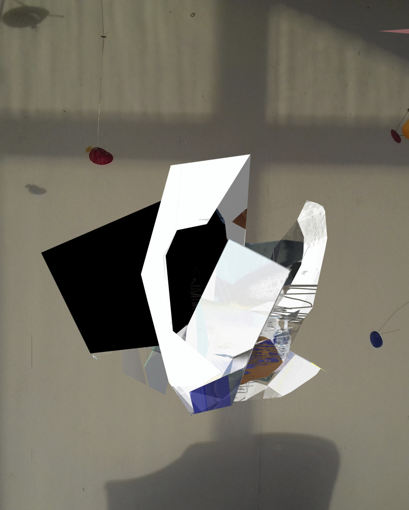 Floating Geometric Sculpture by Stefan Fransson — canvas wall art