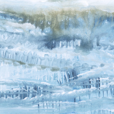 Ethereal Azure & Mist Atmospheric Abstract