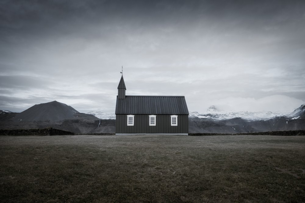 Moody Icelandic Church by Matthias Bergolth — canvas wall art